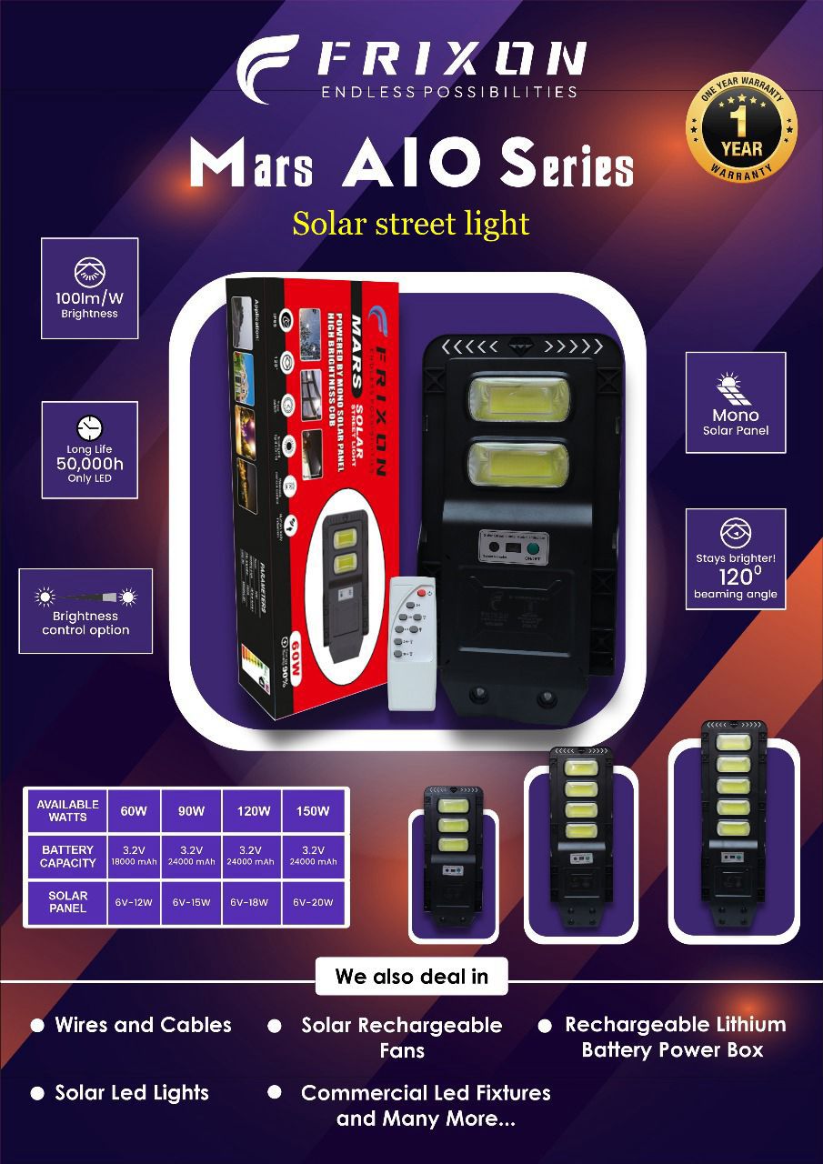 Frixon Mars AIO Solar Street Light – 150W