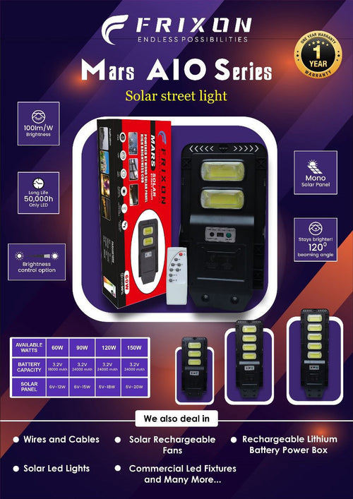 Frixon Mars AIO Solar Street Light – 120W